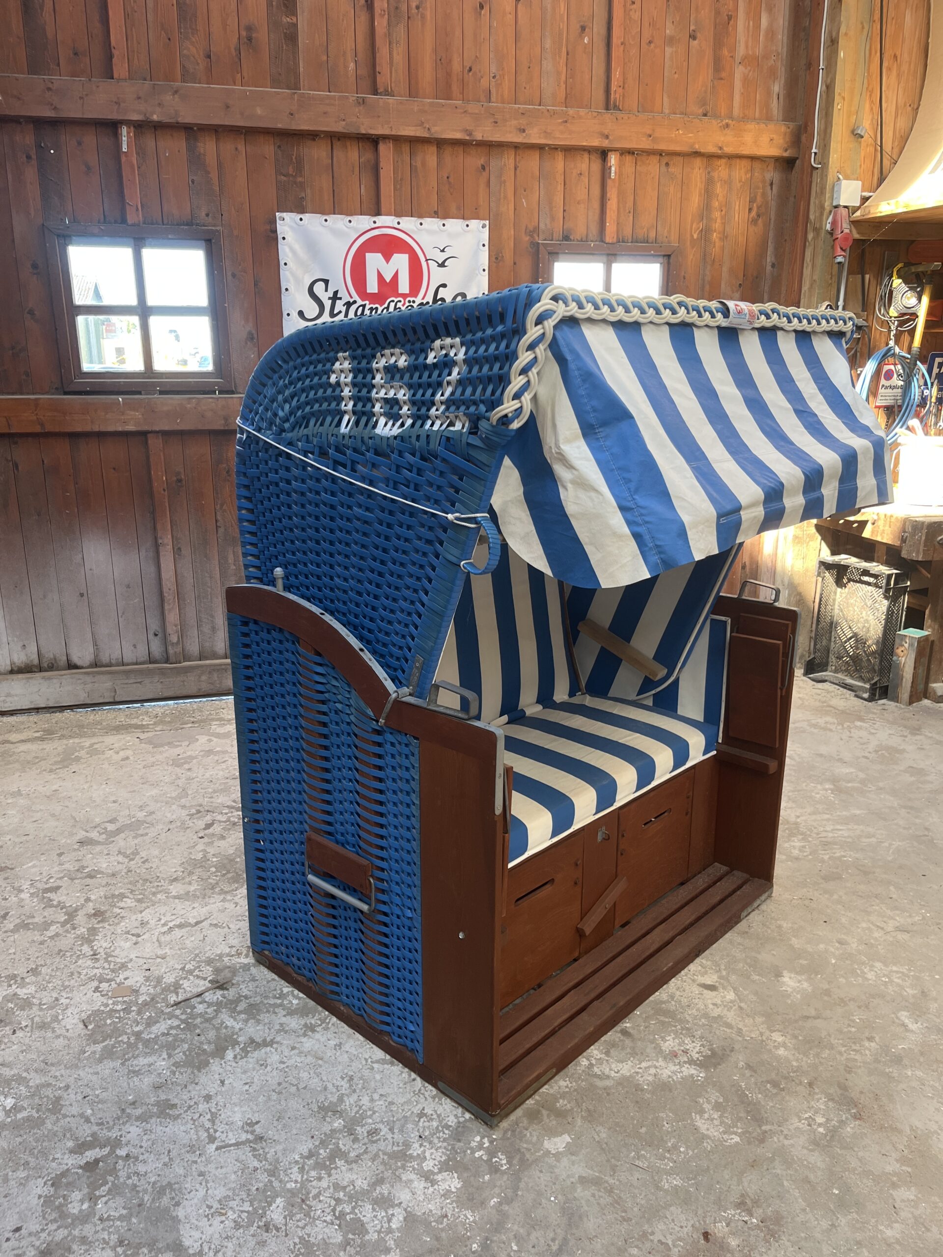 Strandkorb-M162-gebraucht-blau – Bild 4